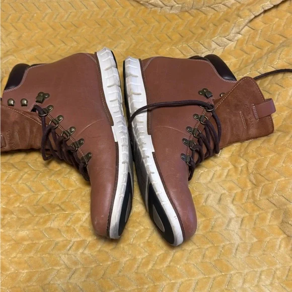 Cole Haan Men's Brown Leather Boots Size 12 - Picture 2 of 5
